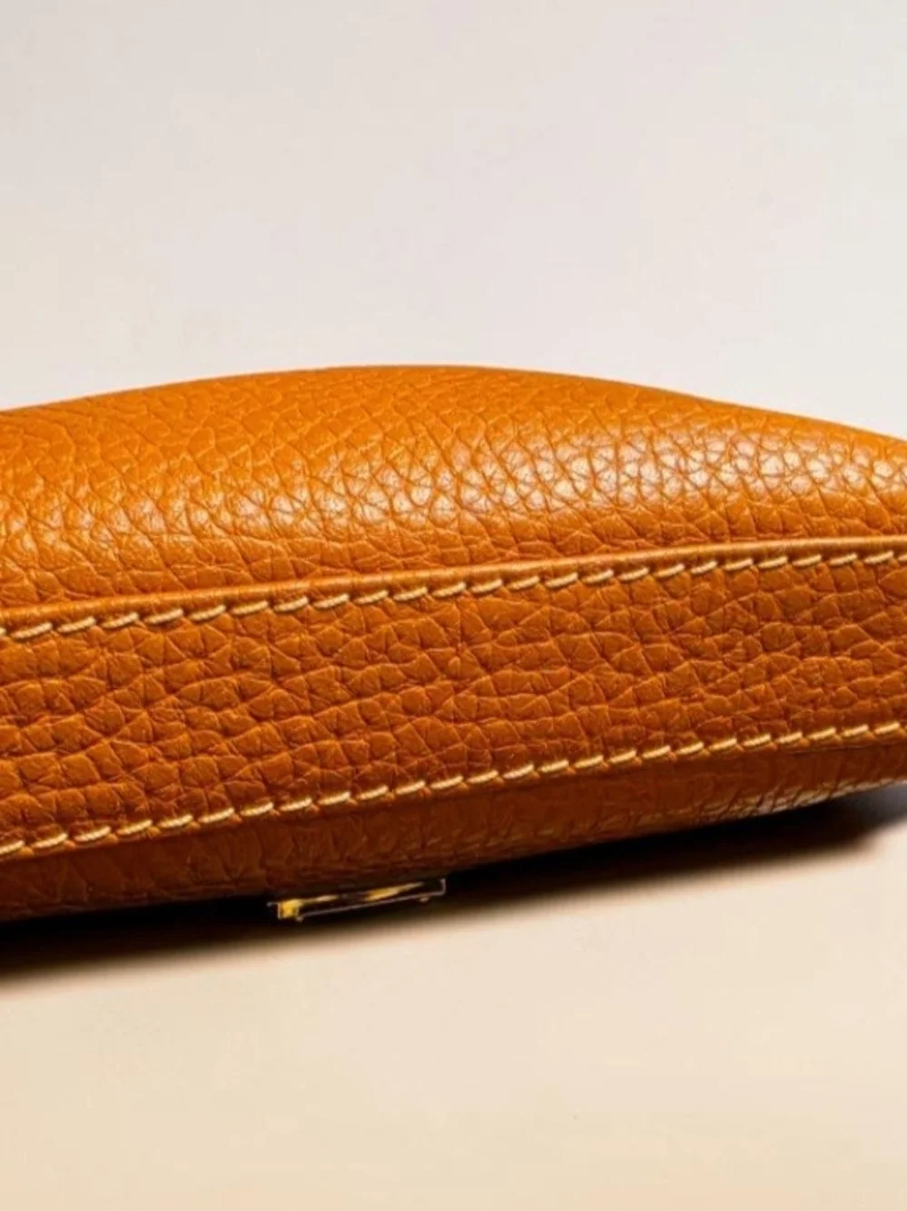 Dooney and Bourke Classic Pebbled Leather Coin Purse in Cognac